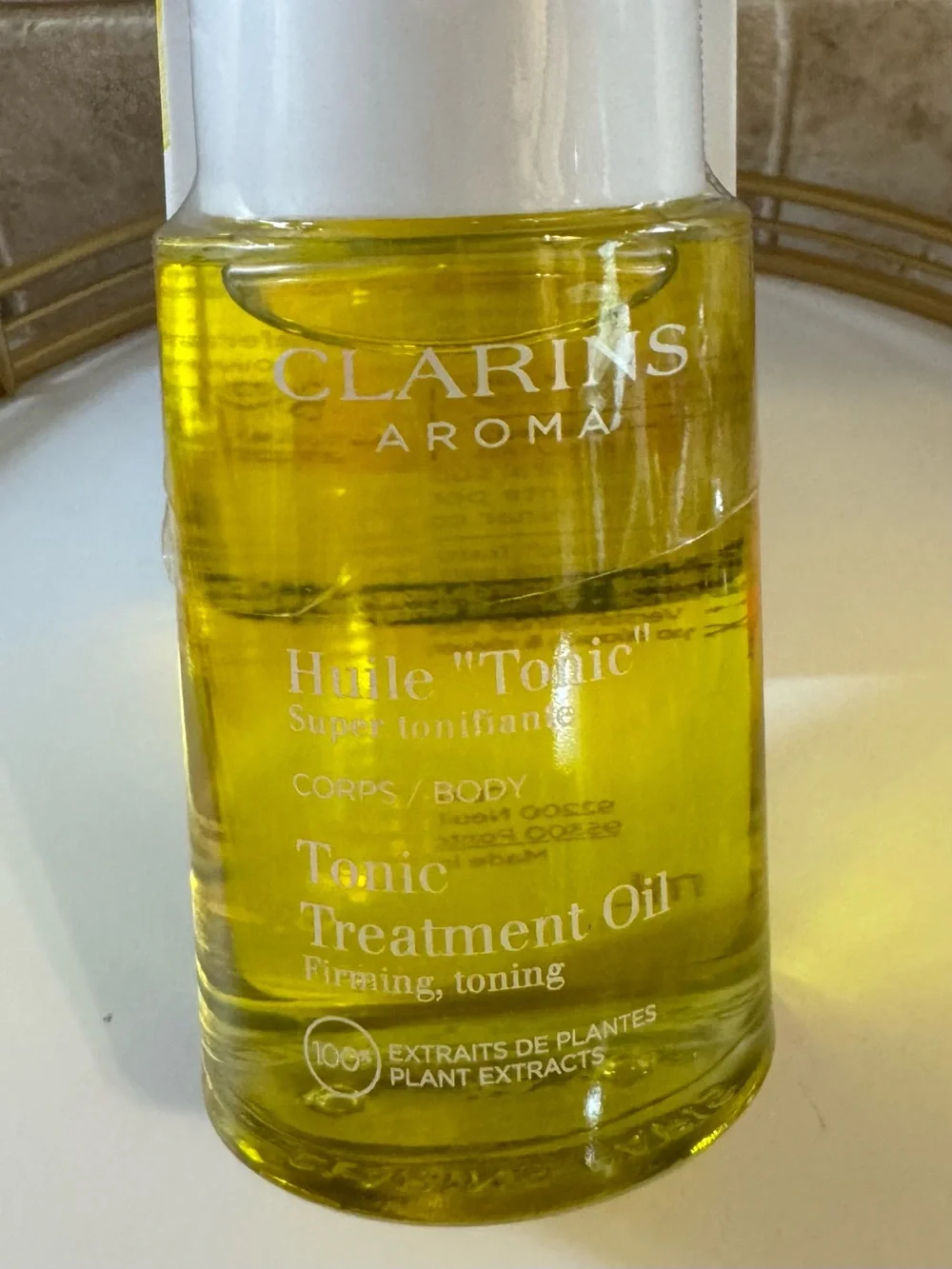 Clarins White Box with Yellow Accent Tonic Treatment Oil